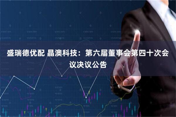 盛瑞德优配 晶澳科技：第六届董事会第四十次会议决议公告