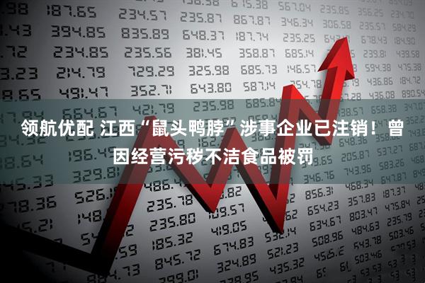 领航优配 江西“鼠头鸭脖”涉事企业已注销！曾因经营污秽不洁食品被罚