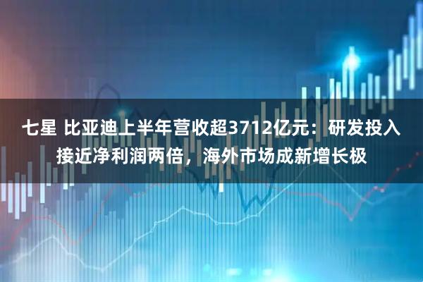 七星 比亚迪上半年营收超3712亿元：研发投入接近净利润两倍，海外市场成新增长极